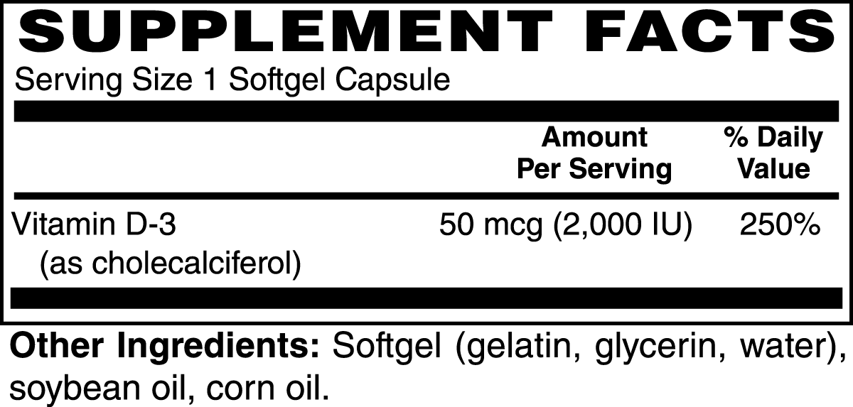 Vitamine D3 2 000 UI